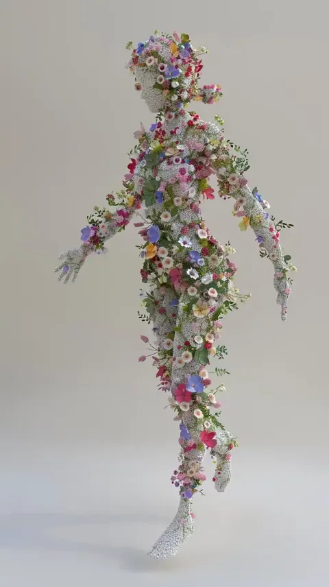 Floral Girl Sculpture