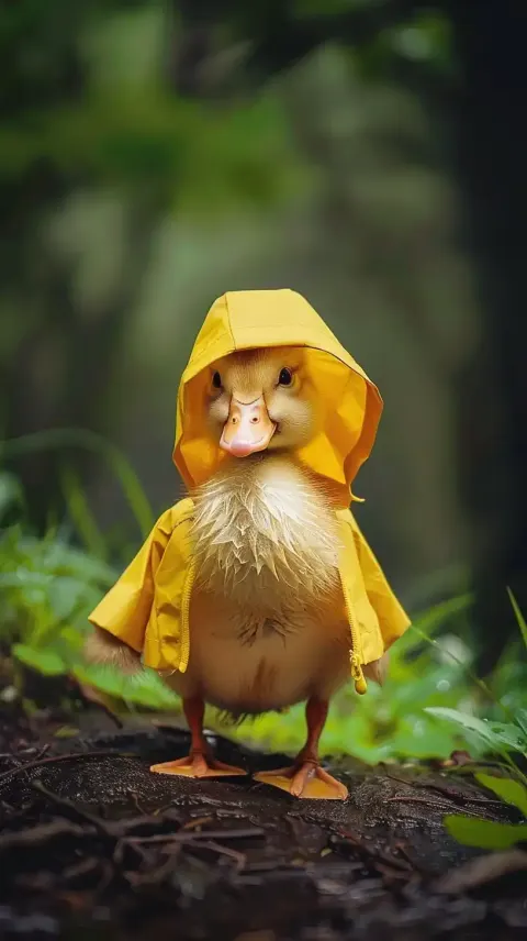 Photorealistic Duck Raincoat