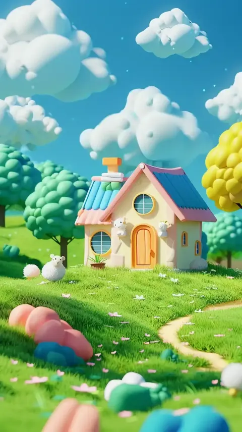 Nintendo Grass Field Scene