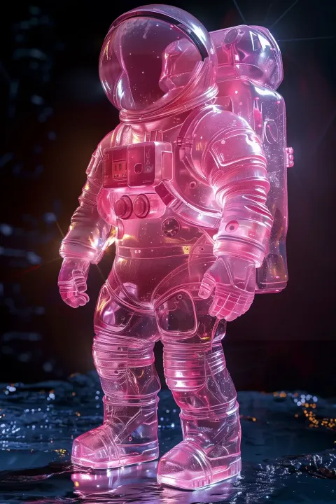 Ultra-Realistic Pink Astronaut