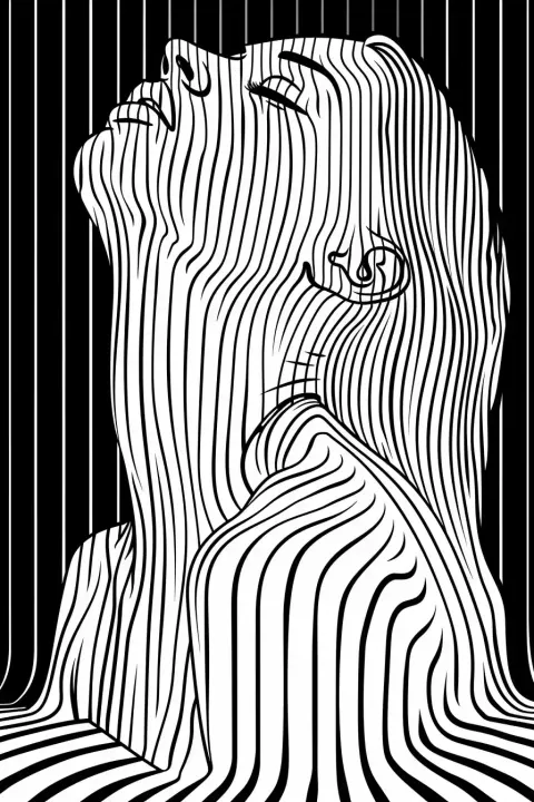 Optical Illusion Woman Graphic Vector