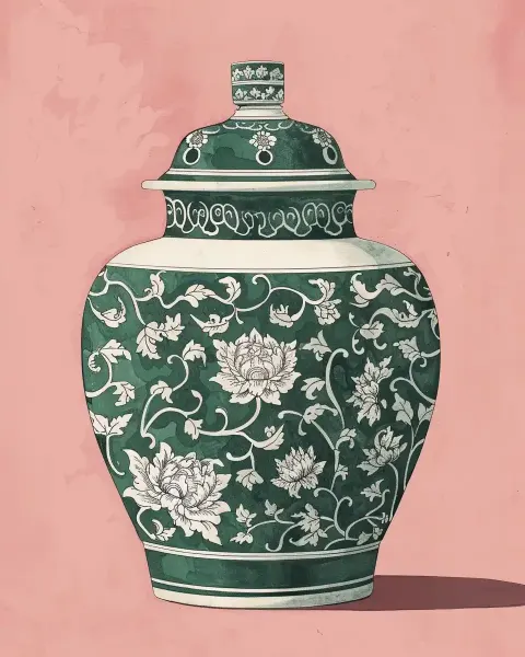 Porcelain Jar in Gouache