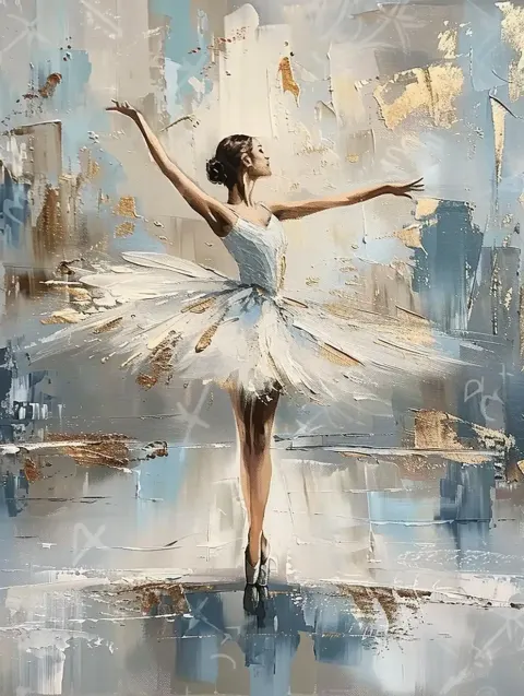 Oil Ballerina in Dreamy Water