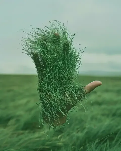 Surrealist Grass Hand