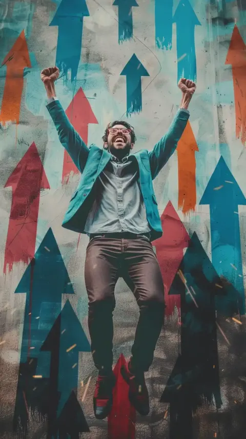 Ascending Man with Arrows