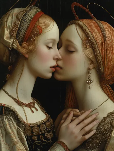 Ornate Raphaelite Lovers Portrait