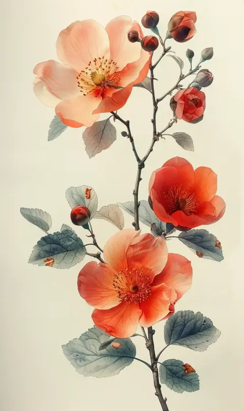 Stylized Flower Branches