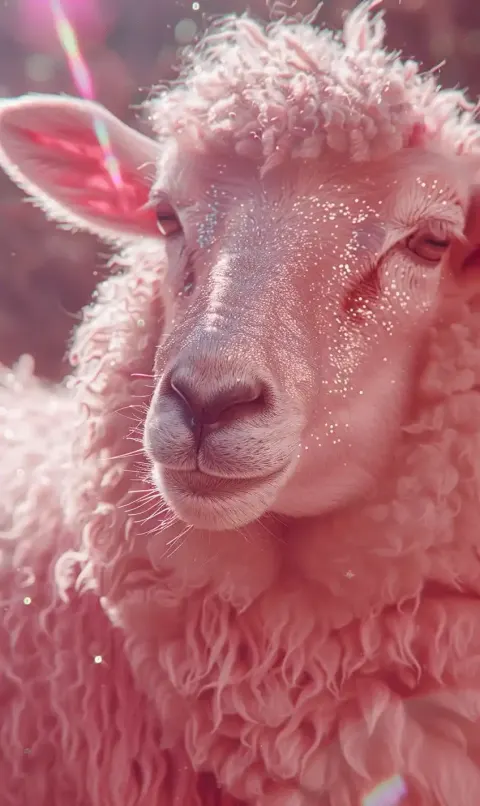 Gigantic Pink Wool Sheep