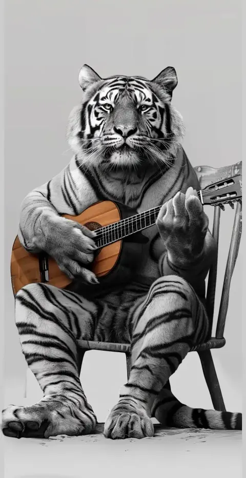 Comic Tiger Guitarist
