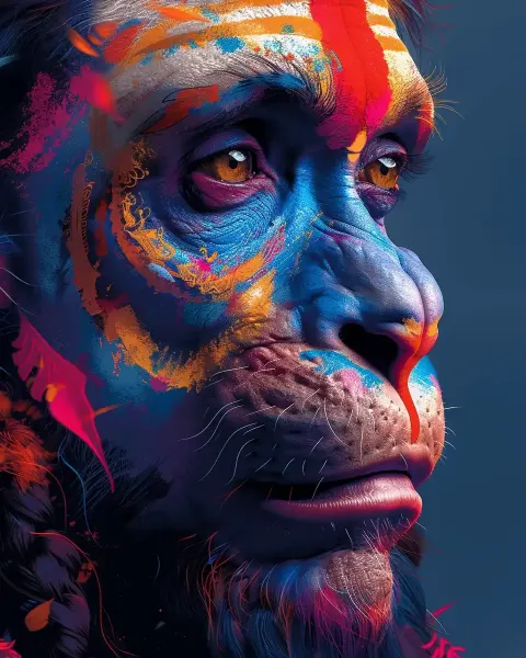 WPAP Hanuman Portrait