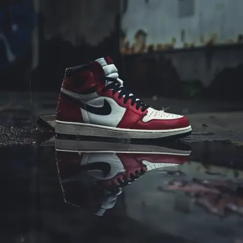 Jordan 1 Chicago Shoe Reflection