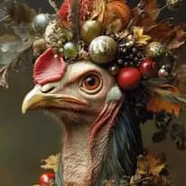 Surreal King and Queen Turkey Illustration
