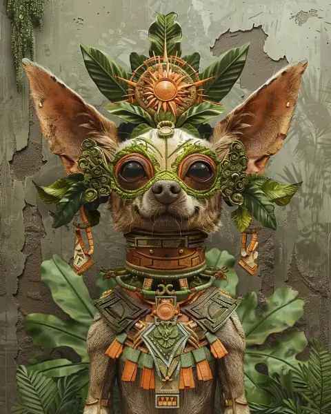 Surreal Aztec Chihuahua Portrait