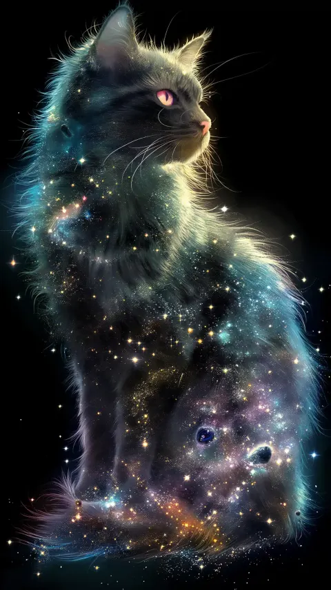 Cosmic Star Cat Portrait