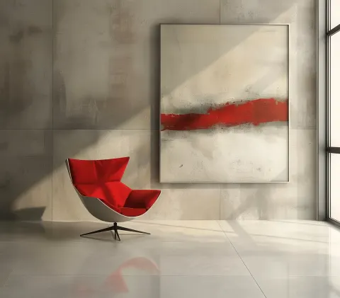 Realistic Red Chair Art