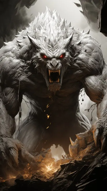 Fantasy Pencil Drawing of Dominating DnD Enemy Monster