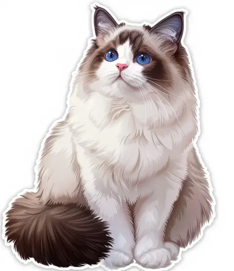 Vector Ragdoll Cat Sticker