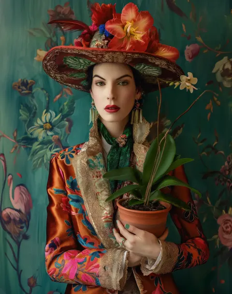Colorful 1930s Gender-Neutral Portrait