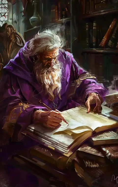 Medieval Library Card Painting