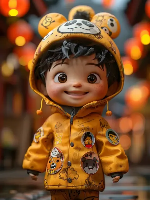 3D Stickered Teen in Yellow