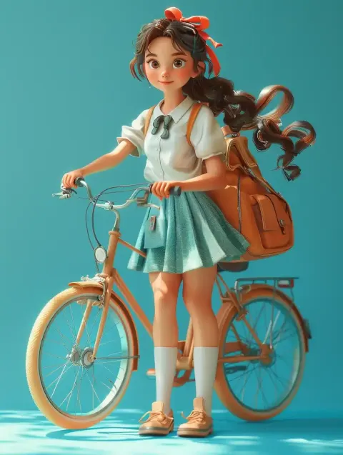 Disney Girl Biking Summer