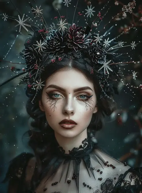 Gothic Cosmic Queen Portrait