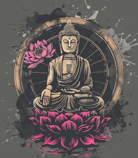 Vector Buddha Sticker Design