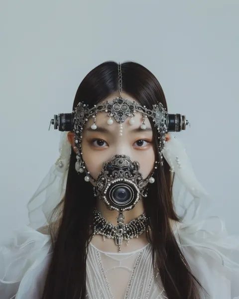Jeweled Gas Mask Portrait