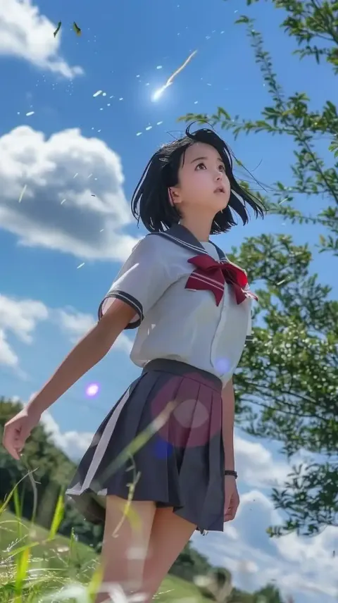 Cinematic Realism Korean Schoolgirl