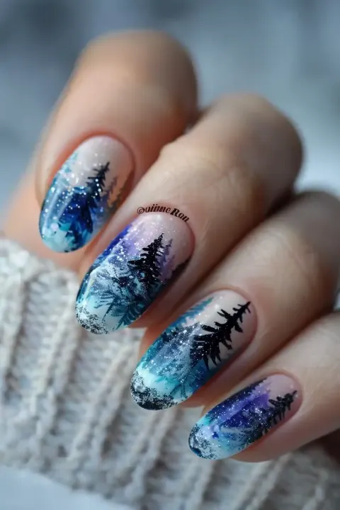 Dynamic Mountain Nail Art