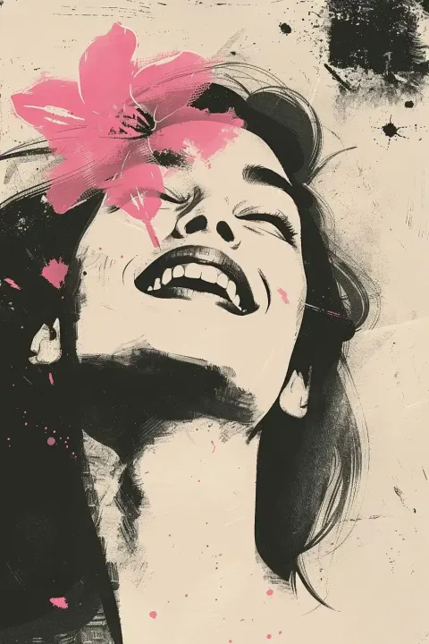 Neo-Impressionist Woman with Flower