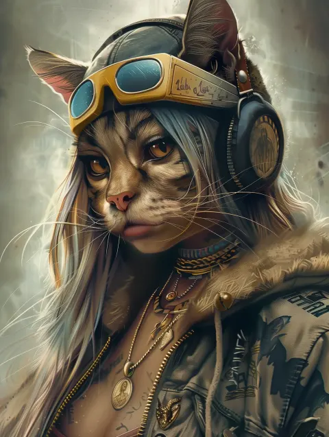 Graphic Feline Rap Artist