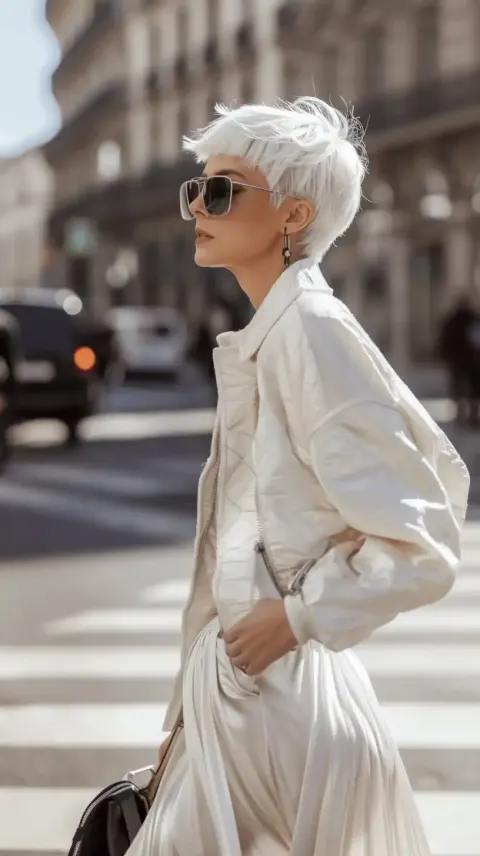 Street Style White Ensemble