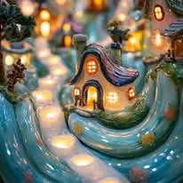Glass Pipe Village Illustration Style