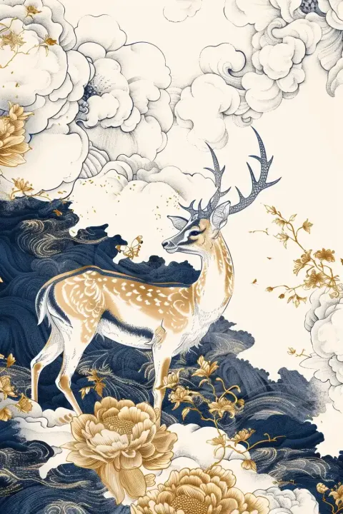Chinese Magnolia Bird Woodcut