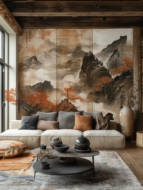 Chinese Sofa with Murals