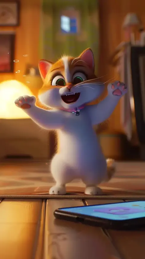 Pixar-Style Dancing Kitten