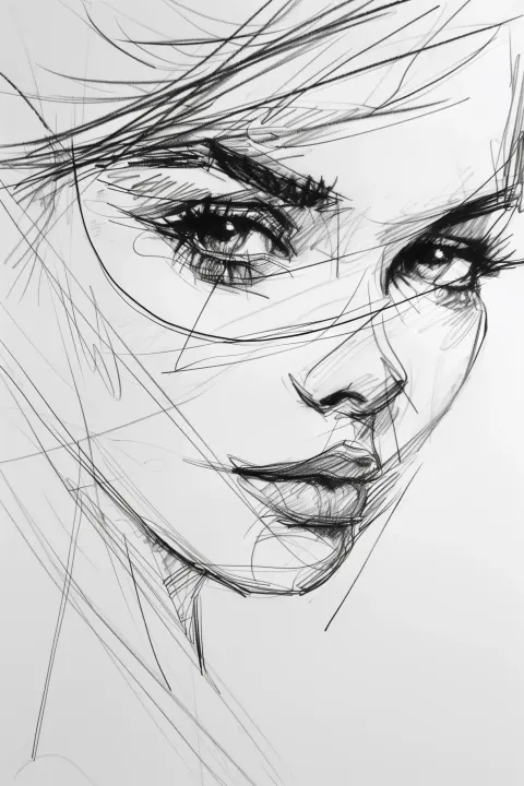 Elegant Hand-Drawn Woman