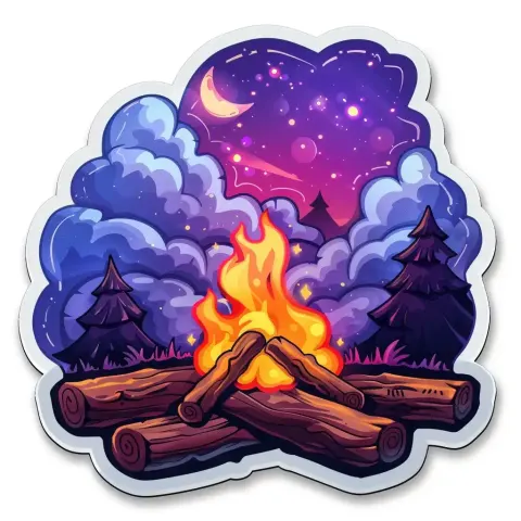 Psychedelic Bonfire Sticker