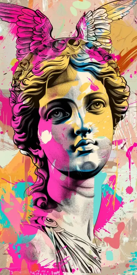 Pop Art Greek Statue Illustration