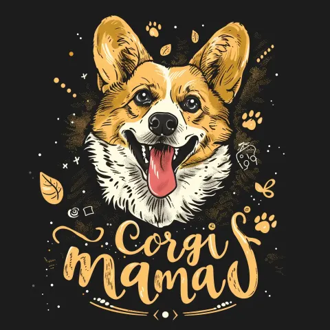 Graphic Corgi Mama Design