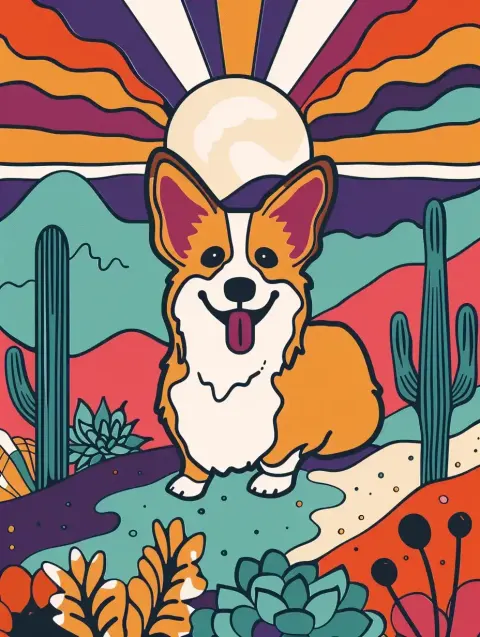 Minimalist Corgi Cosmos