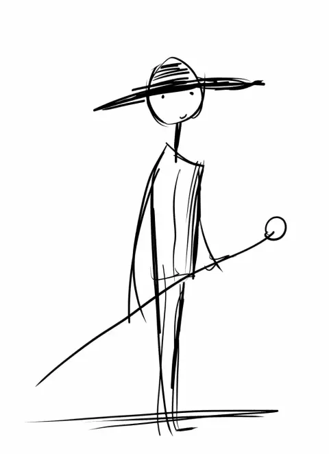 Cartoon Fisherman Portrait
