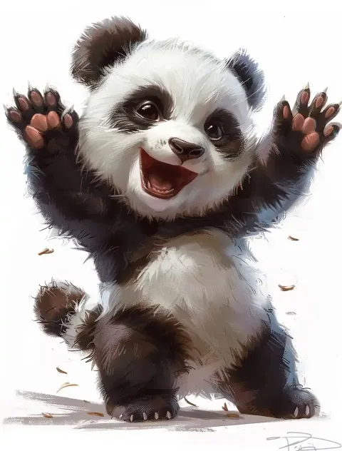 Playful Panda by Tiago