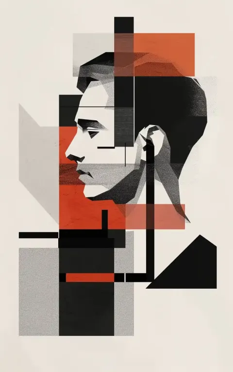 Geometric Man in Monochrome