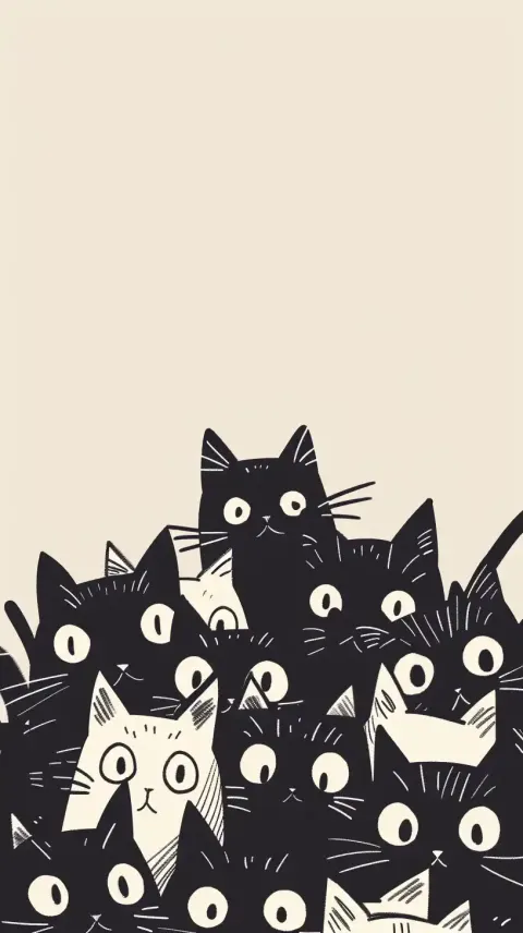 Minimalist Kitten Pile
