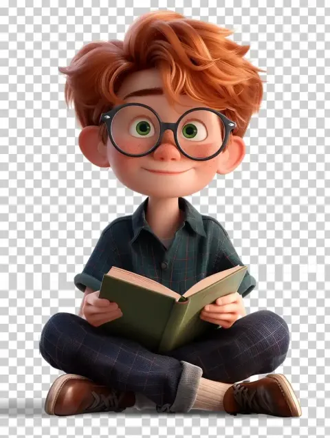 Pixar Boy Reading Book