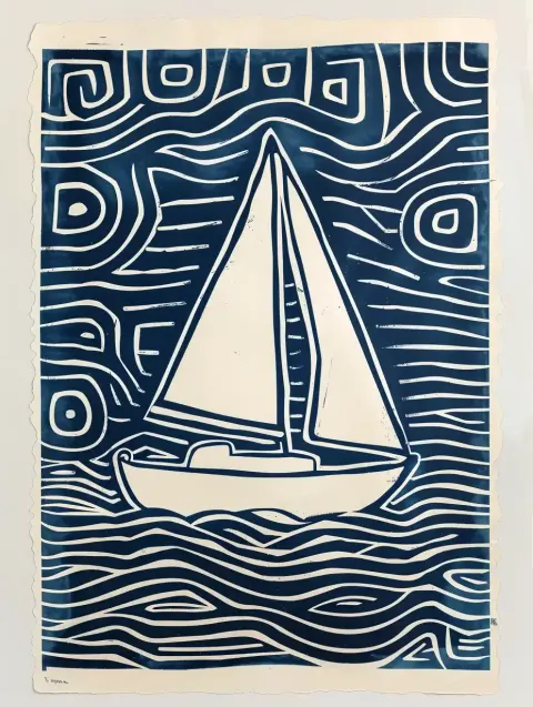 Sailboat in Haring Style