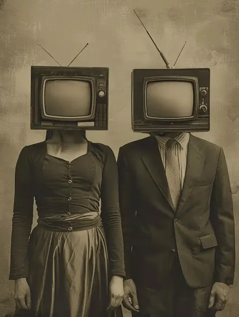 Vintage TV Head Duo