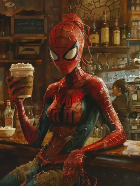 Graphic Spidergirl Cafe